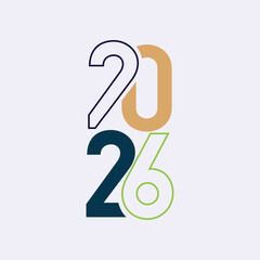 2026 Happy New Year Logo Design with Modern Typography