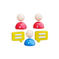 customer interview 3d render icons