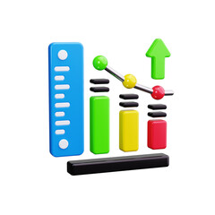 decline measure 3d render icons