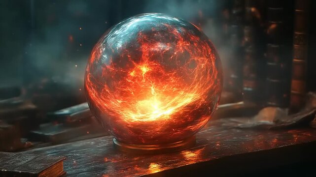 Enchanting Fire Orb - A Mystical Vision of Power and Magic.