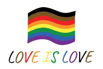 Colorful Gay pride flag Happy pride day LGBTQ community Pride Month Vector hand drawn doodle for posters, stickers, logo, cards