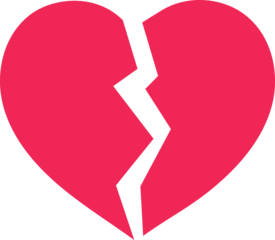 Red Heart broken, broken red heart emoji concept v