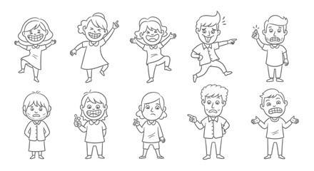 set of funny cartoon people