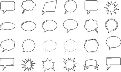 Dynamic collection of speech bubbles offering versatile design elements for modern communication and creative projects with a clean, minimalist aesthetic