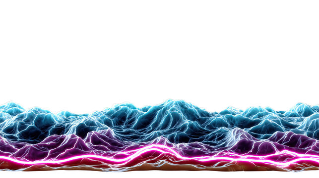 Abstract Landscape: An artistic representation of a terrain with textured undulating patterns in vibrant colors, evoking the drama and beauty of nature.