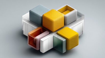 Obraz premium Abstract Cube Structure - Creative Concept & Geometric Design