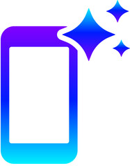 Generative AI Sparkle Smartphone Icon with Magic Glow on Mobile Device