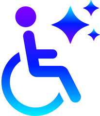 Generative AI Sparkle Wheelchair Icon with Magic Glow for Disability Access