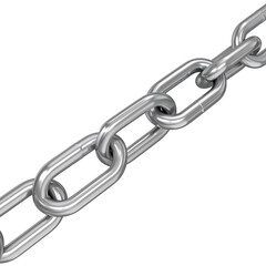 Obraz premium Metal chain, interlocked links, on dark background
