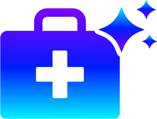 Generative AI Sparkle First Aid Kit Icon with Magic Glow for Medical Emergency