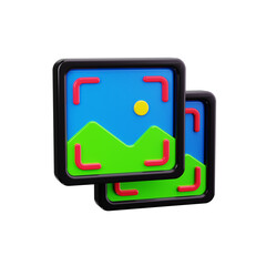 landscape mode 3d render icons