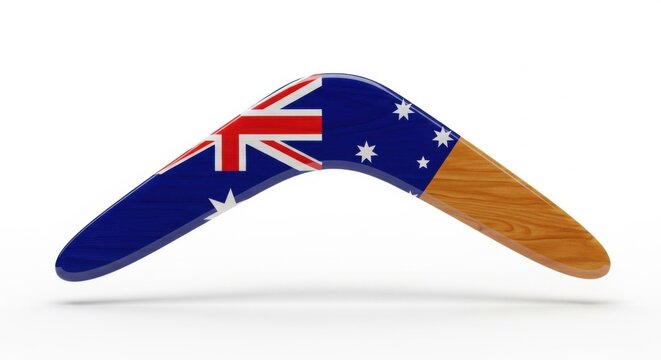 Australian Boomerang with National Flag Design