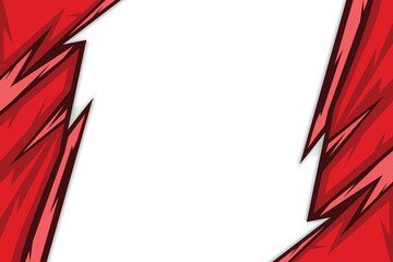 Obraz premium Abstract Red Lightning Frame Racing Style Background with Center Blank Space