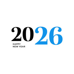 2026 Happy New Year Logo Design