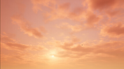 Obraz premium Golden Hour Sky: Capturing the breathtaking beauty of a pastel sky at dusk, a scene filled with soft hues and dramatic clouds, evoking serenity.