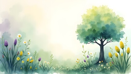 spring meadow with flowers
