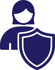 Vector art of woman with shield for security concept