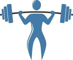 Vector art of weightlifter lifting barbell