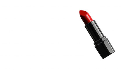 Elegant red lipstick tube on a stark for beauty ads on transparent background