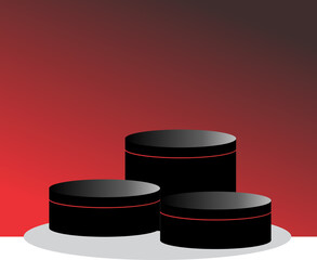 Black Friday podium round shape red background
