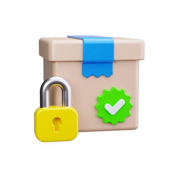 security seal 3d render icons