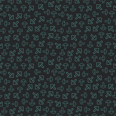 Blue neon arrow seamless pattern background