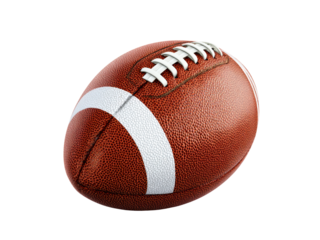 American football brown leather white laces image, Isolated, Png Transparent Background