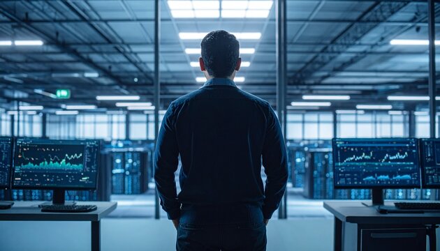 Engineer in Data Center Server Room