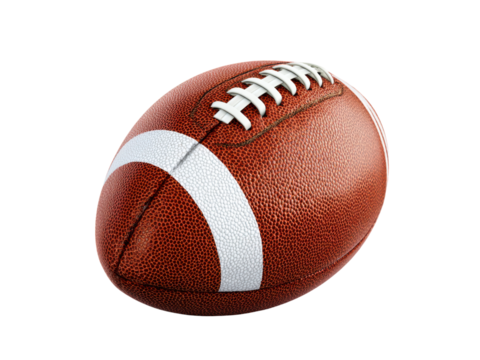 American football brown leather white laces image, Isolated, Png Transparent Background
