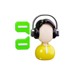 call center 3d render icons