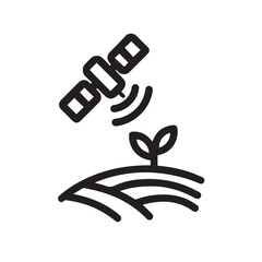 Satellite Farming Icon – Smart AgriTech GPS Vector iluustration.