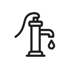 Water Pump Icon – Irrigation Equipment Line Vector illustration