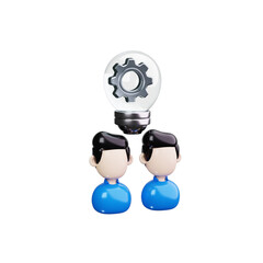 creative collaboration 3d render icons