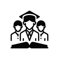 Black solid icon for student engagement