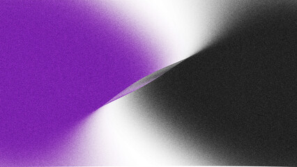 Abstract Purple and Tranparent Overlay Light Leak Black Gradient with Grainy Texture and Folded Edge gray