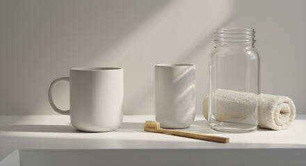 empty glass jar on the table