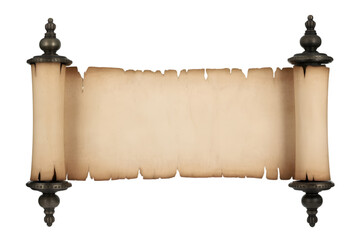 Ancient Scroll: A meticulously detailed image showcasing an ancient scroll, perfect for conveying themes of history, knowledge, and antiquity. 