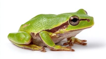 Obraz premium Close-up of Vibrant Green Tree Frog with Natural Details and Texture