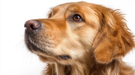 Fototapeta premium Close-up Profile of a Golden Retriever with Soft Fur and Expressive Eyes