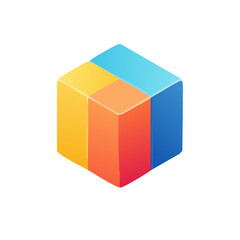 3D colorful cube icon symbolizing creativity, structure, data, and digital technology.