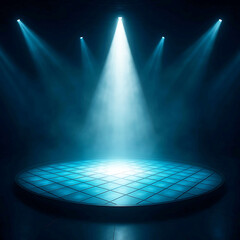 Empty Stage with Dramatic Lighting