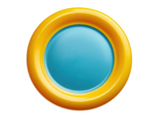 Bright yellow and blue circular disc plastic, Isolated, Png Transparent Background