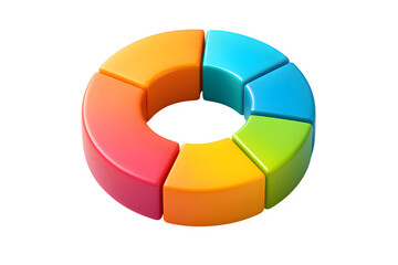 3D Donut Infographic with Gradient Slices — Transparent PNG for Business & Data Visualization
