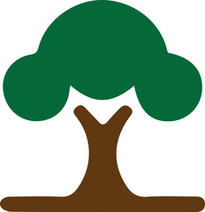 Stylized tree illustration with vibrant color palette