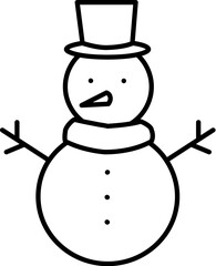 Cute Snowman Doodle Vector Illustration