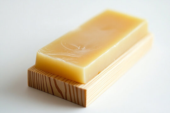 A beekeeper harvesting honey from a wooden honeycomb frame