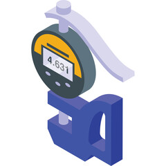 Digital Caliper Measurement Tool Showing 4.631 Thickness With Blue And Gray Body On Transparent Background For Precision Engineering And Quality Control