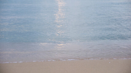 Landscape image of white beach and sea in the morning