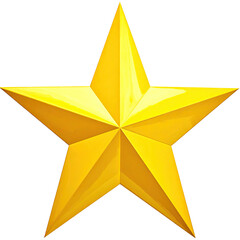 Gold five-pointed star, shiny, isolated against black