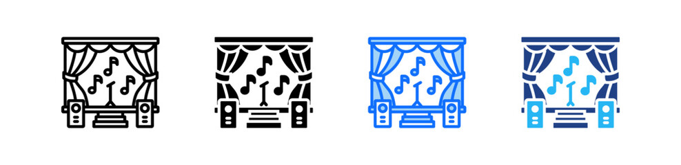 Stage Icon Set Multiple Style Collection